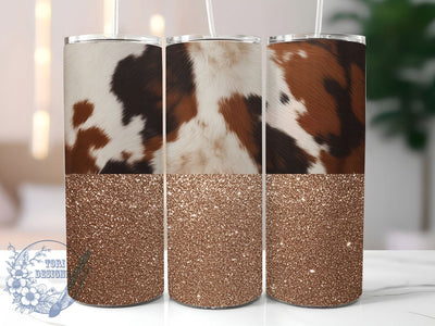 Brown Glitter Horse Tumbler, Brown Glitter, Western Style, Rustic Theme, Animal Pattern, 20Oz Tumbler, Sublimation Wrap Sublimation ToriDesigns 