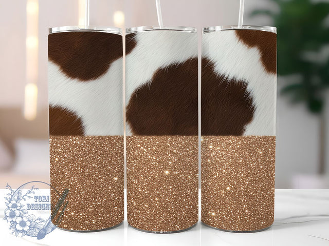 Brown Glitter Horse Tumbler, Brown Glitter, Western Style, Rustic Theme, Animal Pattern, 20Oz Tumbler, Sublimation Wrap Sublimation ToriDesigns 