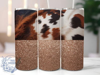 Brown Glitter Horse Tumbler, Brown Glitter, Western Style, Rustic Theme, Animal Pattern, 20Oz Tumbler, Sublimation Wrap Sublimation ToriDesigns 