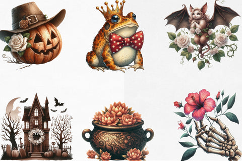 Brown Halloween & White Roses Clipart's Sublimation SVGista 
