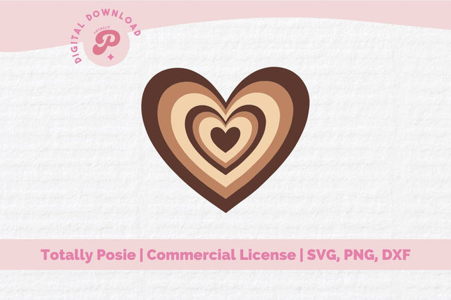 Brown Heart SVG SVG Totally Posie 
