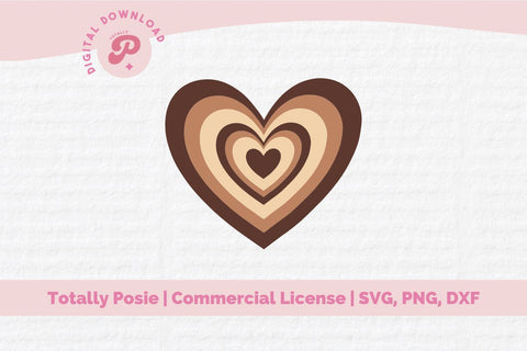 Brown Heart SVG SVG Totally Posie 