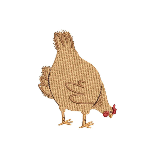 Brown Hen Machine Embroidery Design, 3 sizes, Instant download Embroidery/Applique DESIGNS Nino Nadaraia 