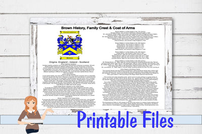 Brown History, Family Crest & Coat of Arms 3D Paper Family Creations 