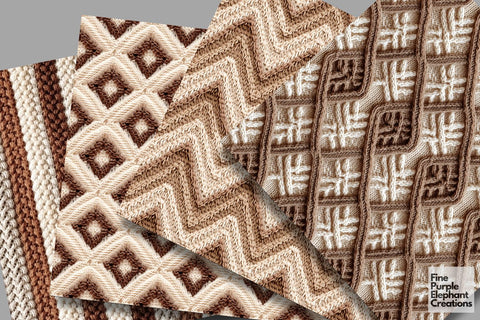 Brown Knit Fabric Texture Sublimation Digital Pattern Fine Purple Elephant Creations 