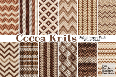 Brown Knit Fabric Texture Sublimation Digital Pattern Fine Purple Elephant Creations 