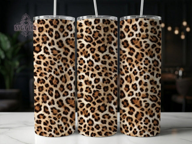 Brown Leopard Print 20oz Tumbler, Brown Leopard, Leopard Print, Leopard Tumbler, 20oz Tumbler, Brown Tumbler, Animal Print, Tumbler Wrap Sublimation SvggirlplusArt 