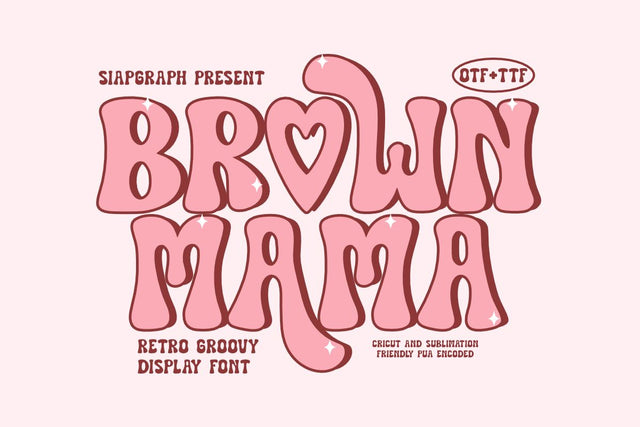 Brown Mama - Retro Groovy Font Font Masyafi Studio 