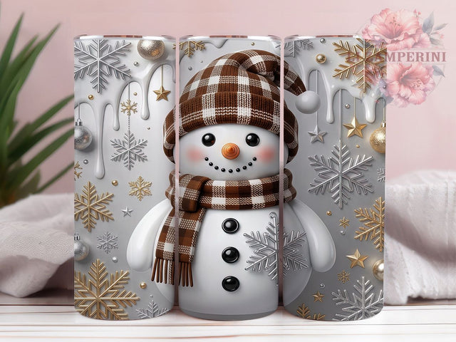 Brown Plaid Snowman 20oz Tumbler, Brown Plaid Snowman, Plaid Snowman PNG, Brown Snowman PNG, Snowman Tumbler, Winter Snowman PNG, Plaid Christmas PNG, 20oz Tumbler Wrap Sublimation Li Zamperini 
