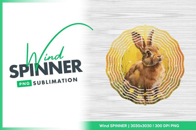 Brown Rabbit Sitting in a Field of Yellow Flowers and Green Grass Illustration Sublimation Regulrcrative 