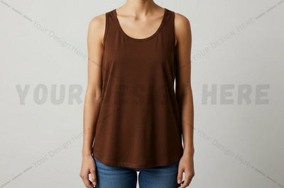 Brown sleeveless blouse Mock Up Photo Regulrcrative 