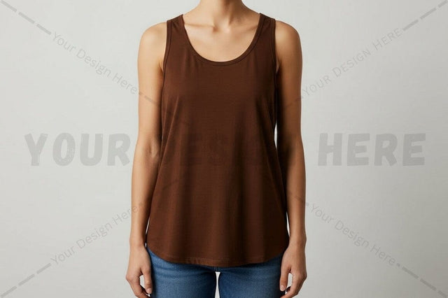 Brown sleeveless blouse Mock Up Photo Regulrcrative 