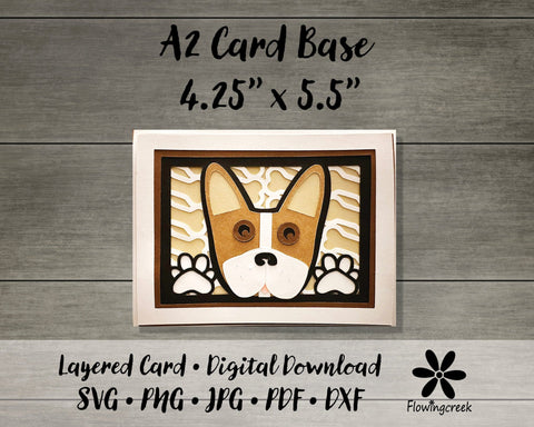 Brown Stripe French Bulldog 3D Layered Greeting Card SVG Cut File for All Occasions, Birthday, Thank You 3D Paper Flowingcreek 