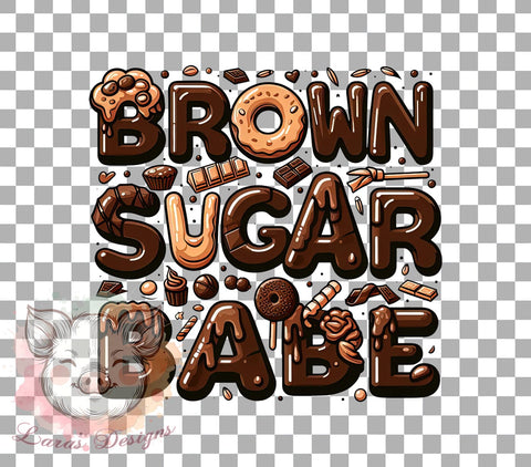 Brown Sugar PNG, Cute Babe, Sublimation Design, Digital Download, Coffee Lover, Sweet Treat, Baking Art, Trendy Graphic Sublimation Lara' s Designs 