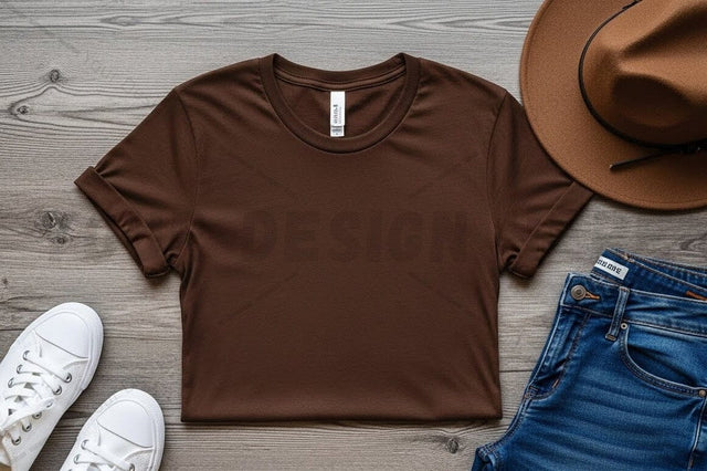 Brown t-shirt mockup design Mock Up Photo Regulrcrative 