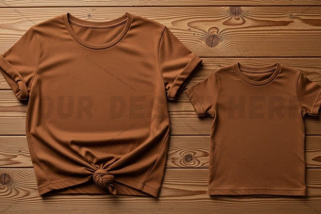 Brown t-shirt mockup design Mock Up Photo Regulrcrative 