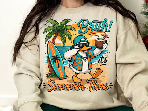 Bruh Its Summer Time Duck PNG, Beach PNG SVG artprintfile 