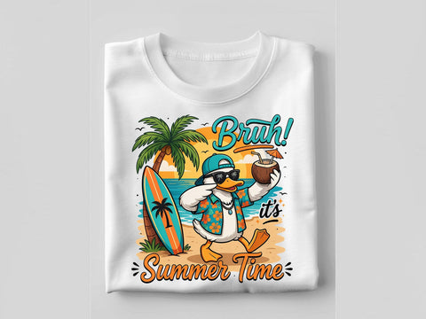 Bruh Its Summer Time Duck PNG, Beach PNG SVG artprintfile 