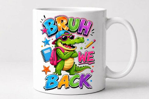 Bruh We Back Alligator PNG | Funny Back to School Design SVG BillahCrafts 