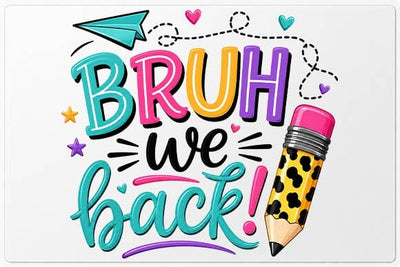 Bruh We Back Back to School PNG | Colorful School Quote Digital Download SVG BillahCrafts 