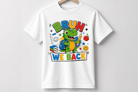 Bruh We Back Dinosaur PNG | Funny Back to School Digital Download SVG BillahCrafts 