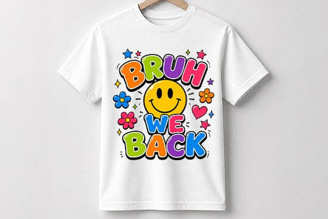 Bruh We Back PNG | Retro Smiley Back to School Digital Download SVG BillahCrafts 