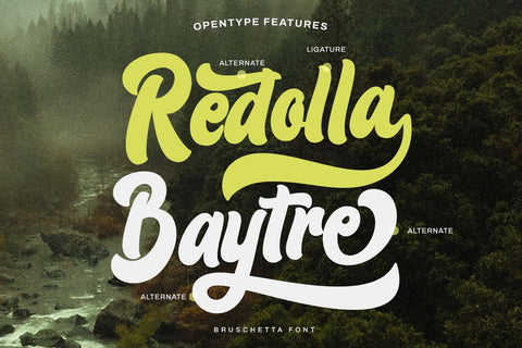 Bruschetta - Retro Script Font Font Mozarella 