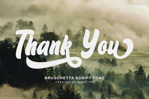 Bruschetta - Retro Script Font Font Mozarella 