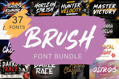 Brush Font Bundle Font Prasetya Letter 