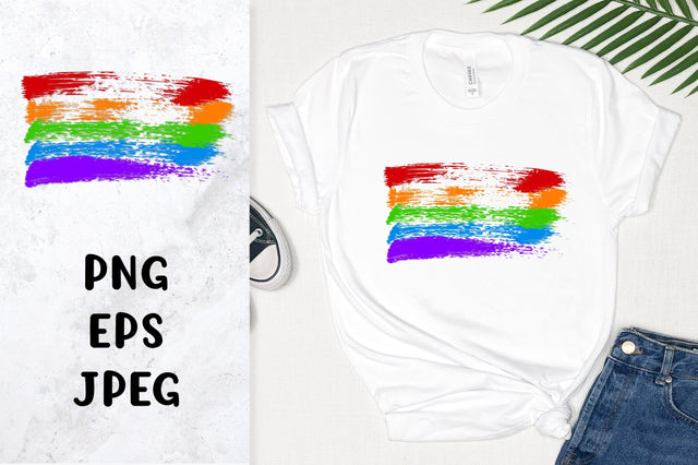 Brush stroke LGBTQ flag sublimation. Rainbow LGBT pride flag Sublimation LaBelezoka 