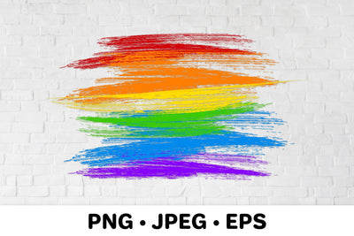 Brush stroke LGBTQ pride flag sublimation. Rainbow LGBT flag Sublimation LaBelezoka 