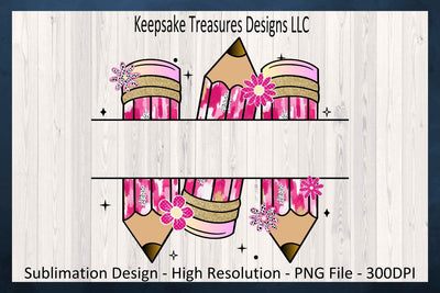 Brush Stroke Pencil Frame, Back To School Sublimation PNG, Back To School T-Shirt Design, Digital Download Sublimation Keepsake Treasures Designs LLC. 