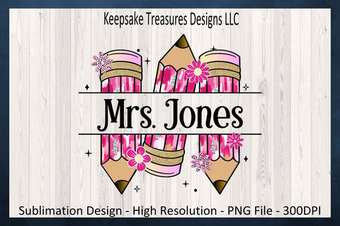 Brush Stroke Pencil Frame, Back To School Sublimation PNG, Back To School T-Shirt Design, Digital Download Sublimation Keepsake Treasures Designs LLC. 