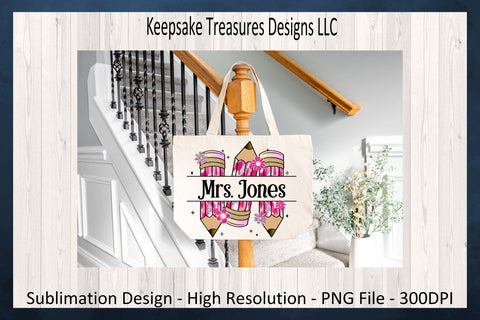 Brush Stroke Pencil Frame, Back To School Sublimation PNG, Back To School T-Shirt Design, Digital Download Sublimation Keepsake Treasures Designs LLC. 