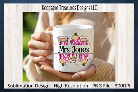 Brush Stroke Pencil Frame, Back To School Sublimation PNG, Back To School T-Shirt Design, Digital Download Sublimation Keepsake Treasures Designs LLC. 