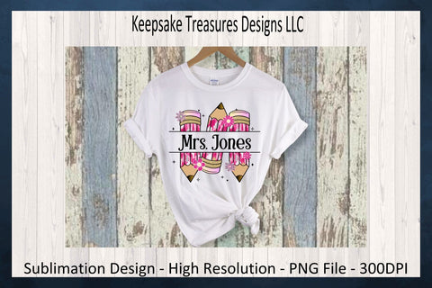 Brush Stroke Pencil Frame, Back To School Sublimation PNG, Back To School T-Shirt Design, Digital Download Sublimation Keepsake Treasures Designs LLC. 
