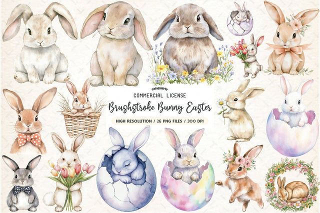 Brushstroke Bunny Easter Sublimation Sublimation PaperPrintSVG 