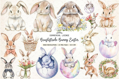 Brushstroke Bunny Easter Sublimation Sublimation PaperPrintSVG 