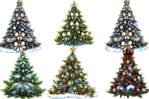 Brushstroke Christmas Tree Clipart Sublimation SVGArt 
