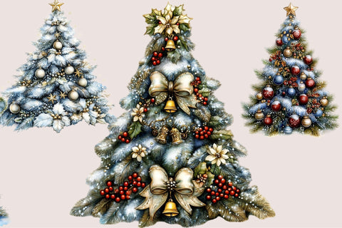 Brushstroke Christmas Tree Clipart Sublimation SVGArt 