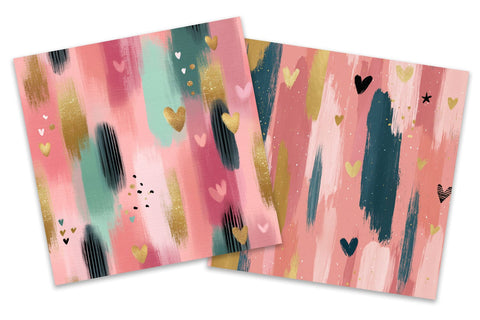 Brushstroke Hearts Vol 2 Digital Paper Pack Sublimation BijouBay 