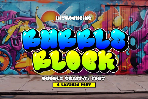 Bubble Block - 3d Balloon Graffiti Font Font Mozzatype 