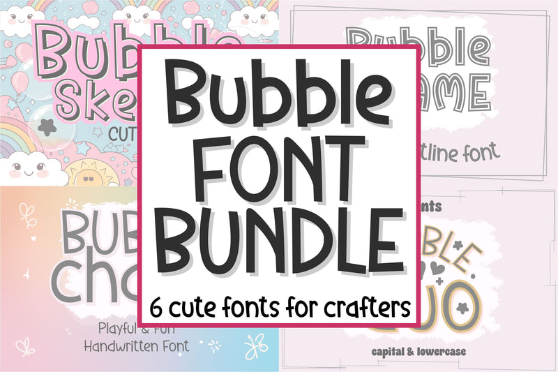 Bubble Font Bundle | Cute Playful Fonts for Crafts | Kawaii Handwritte ...