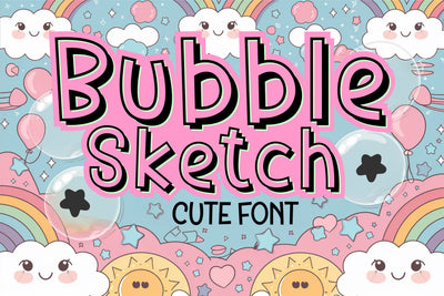 Bubble Font Bundle | Cute Playful Fonts for Crafts | Kawaii Handwritten Font Pack Font TonisArtStudio 
