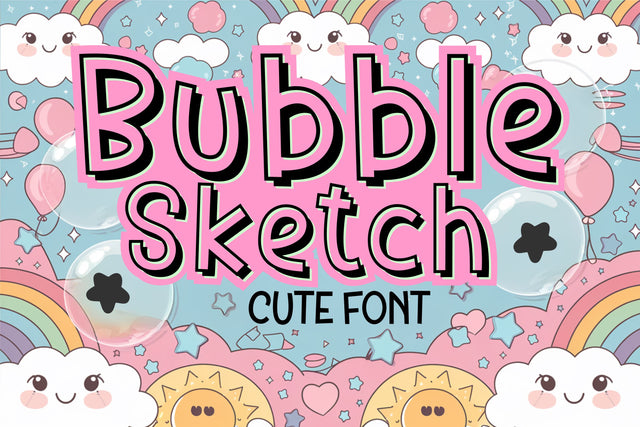 Bubble Font Bundle | Cute Playful Fonts for Crafts | Kawaii Handwritten Font Pack Font TonisArtStudio 