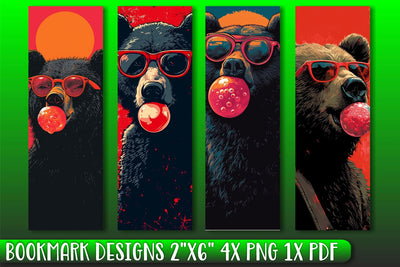 Bubble Gum Fun Animal Bookmarks Sublimation afrosvg 