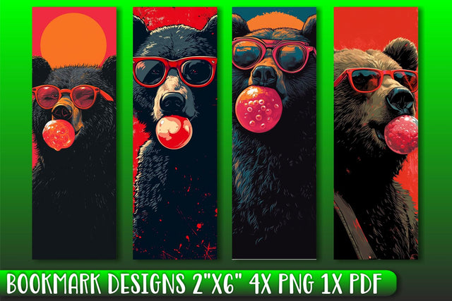 Bubble Gum Fun Animal Bookmarks Sublimation afrosvg 