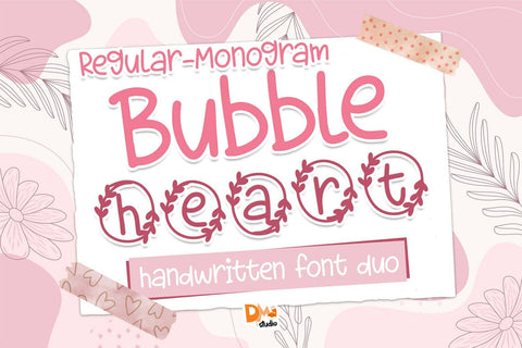 Bubble Heart Font Font Dm Letter Studio 