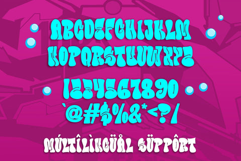 Bubble Horns - Graffiti Font Font Mozzatype 