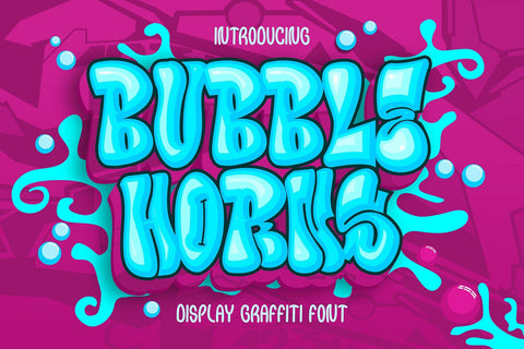 Bubble Horns - Graffiti Font Font Mozzatype 
